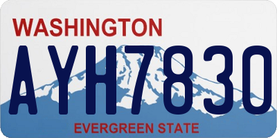 WA license plate AYH7830