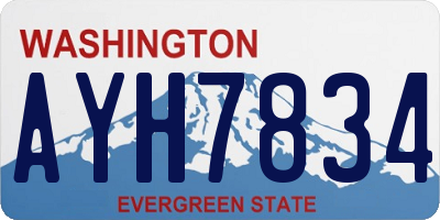 WA license plate AYH7834