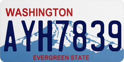 WA license plate AYH7839