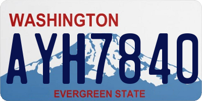 WA license plate AYH7840
