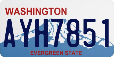 WA license plate AYH7851
