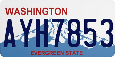 WA license plate AYH7853