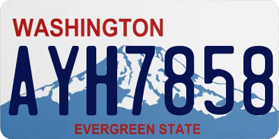 WA license plate AYH7858
