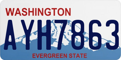 WA license plate AYH7863