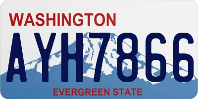 WA license plate AYH7866