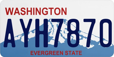 WA license plate AYH7870