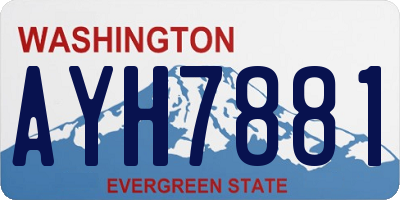 WA license plate AYH7881