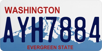 WA license plate AYH7884