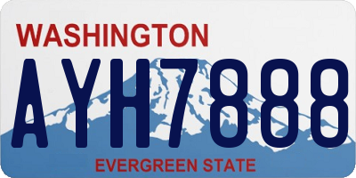 WA license plate AYH7888