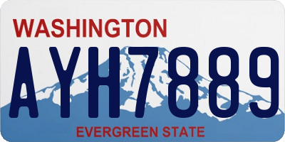 WA license plate AYH7889