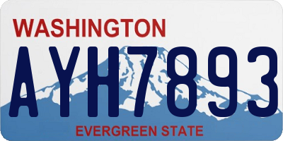 WA license plate AYH7893