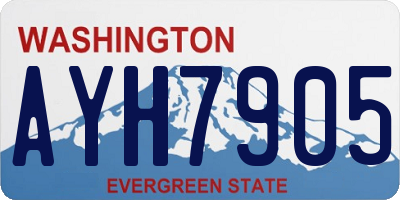 WA license plate AYH7905