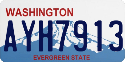 WA license plate AYH7913