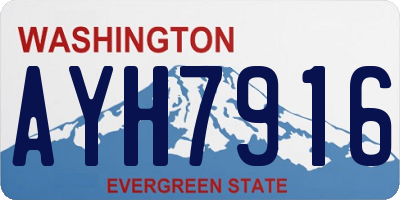 WA license plate AYH7916