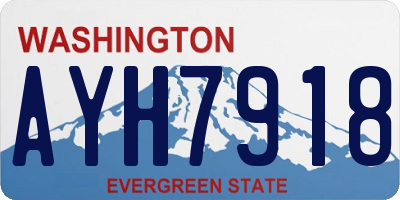WA license plate AYH7918