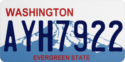 WA license plate AYH7922