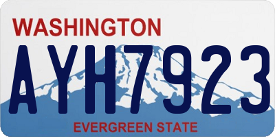 WA license plate AYH7923