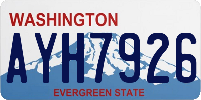 WA license plate AYH7926