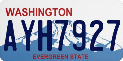 WA license plate AYH7927