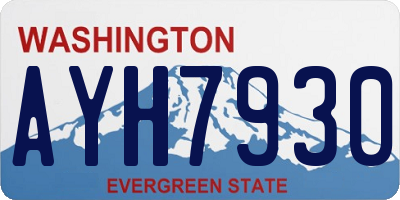 WA license plate AYH7930