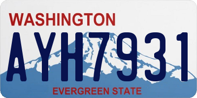 WA license plate AYH7931