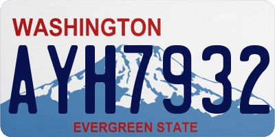 WA license plate AYH7932