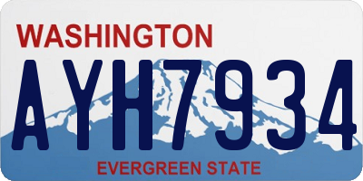 WA license plate AYH7934