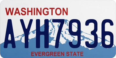 WA license plate AYH7936