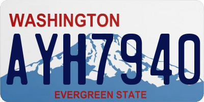 WA license plate AYH7940