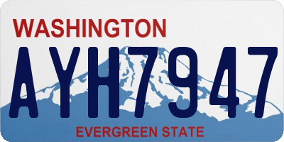 WA license plate AYH7947