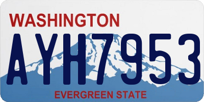WA license plate AYH7953