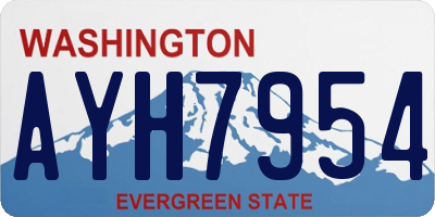 WA license plate AYH7954
