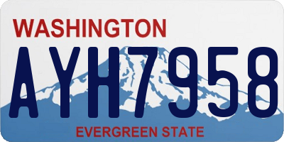WA license plate AYH7958