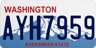 WA license plate AYH7959