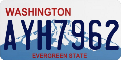 WA license plate AYH7962