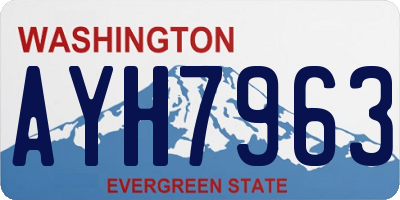 WA license plate AYH7963