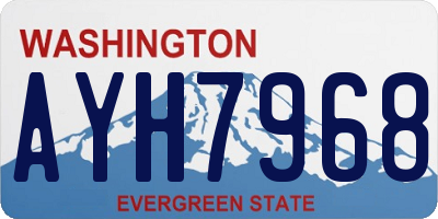 WA license plate AYH7968