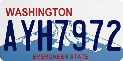 WA license plate AYH7972