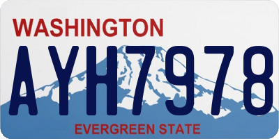 WA license plate AYH7978