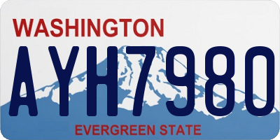 WA license plate AYH7980