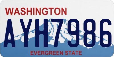 WA license plate AYH7986