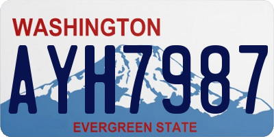 WA license plate AYH7987