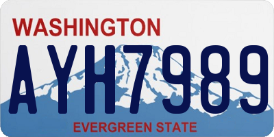WA license plate AYH7989