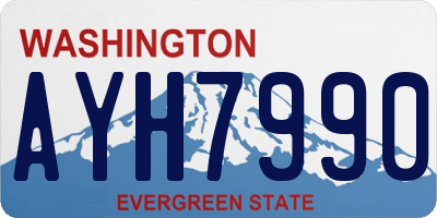 WA license plate AYH7990