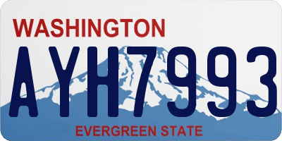 WA license plate AYH7993