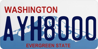 WA license plate AYH8000