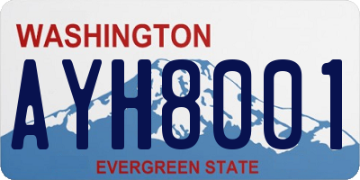 WA license plate AYH8001