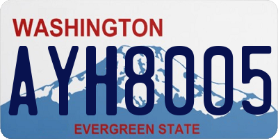 WA license plate AYH8005