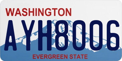 WA license plate AYH8006