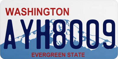 WA license plate AYH8009